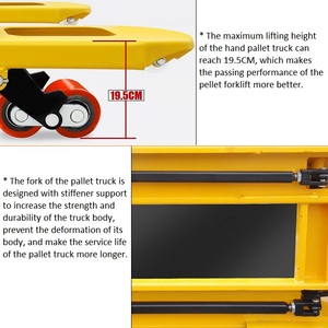 Transpallet Idraulico Made in China 2500kg <span class=keywords><strong>3t</strong></span> Carrello Elevatore Industriale con Pneumatici e Freno a Mano - Product Image 3