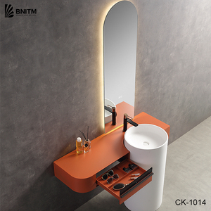 BNITM Moderno Simple Moda <span class=keywords><strong>muebles</strong></span> Piso <span class=keywords><strong>de</strong></span> pie <span class=keywords><strong>de</strong></span> acero inoxidable <span class=keywords><strong>Baño</strong></span> Vanidades gabinete <span class=keywords><strong>Lavabo</strong></span> <span class=keywords><strong>de</strong></span> piedra artificial - Product Image 2