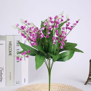 Fleur artificielle <span class=keywords><strong>pas</strong></span> chère de <span class=keywords><strong>muguet</strong></span> en plastique, centre de table pour la maison, décoration de mariage - Product Image 2