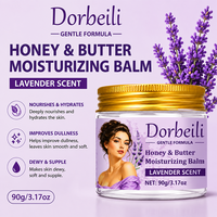 Baume hydratant au beurre de miel OEM, parfum lavande, crème naturelle pour le visage et le corps, pour peaux sèches, formule douce, marque privée