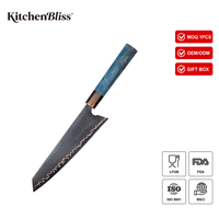 Expédition rapide, commande minimum d'une pièce, couteau de chef japonais Kiritsuke en acier Damas à 71 couches, gravé à l'acide, forgé à la main, 10Cr