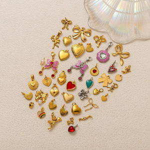 ONYSS liontin simpul kupu-kupu cinta baja tahan karat kualitas tinggi warna kontras tinggi berlapis emas mode Eropa dan Amerika - Product Image 3