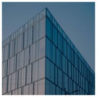 Mur-rideau en verre aluminium pour immeuble de bureaux, double vitrage, façade extérieure réfléchissante
