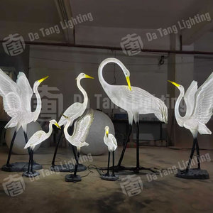 IP65 Waterproof Fiberglass Flying Egret Modeling <b>Light</b> LED Bird Sculpture <b>Light</b> Outdoor Garden <b>Pond</b> Landscape Lamp - Product Image 3