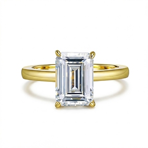 Anillo <span class=keywords><strong>de</strong></span> Diamante Cultivado en Laboratorio con Corte Esmeralda, 4 Puntas, Certificado IGI, <span class=keywords><strong>Oro</strong></span> <span class=keywords><strong>de</strong></span> 14K y 18K, GC - Product Image 2