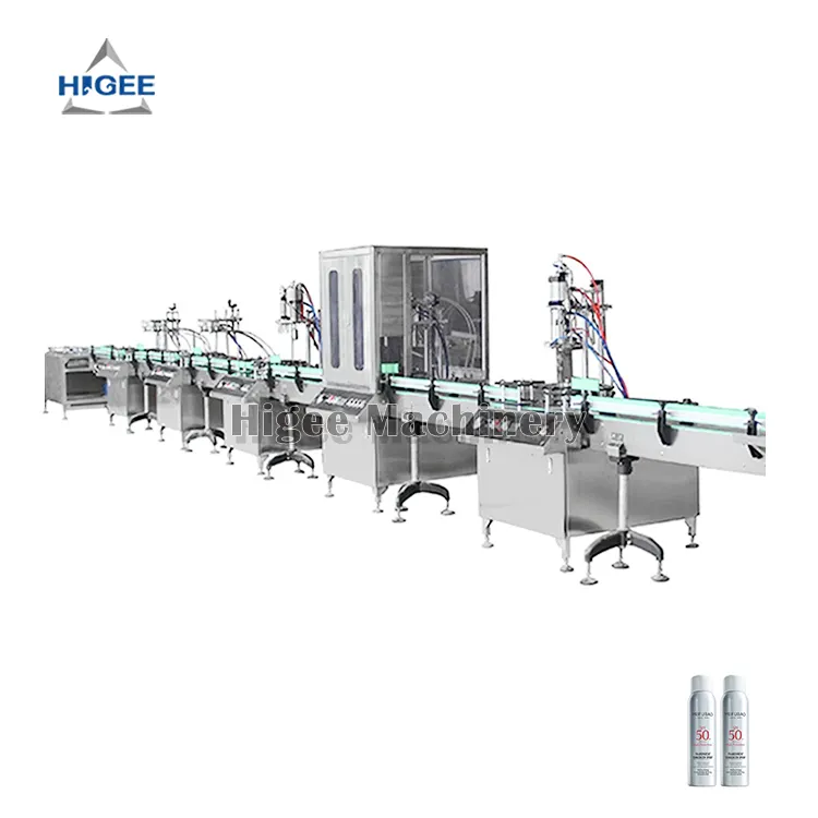 Máquina de llenado de aerosol de fábrica con oxígeno, máquina de llenado de latas de aerosol corporal, pulverizador nasal