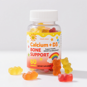 OEM anak-anak kalsium <span class=keywords><strong>Vitamin</strong></span> <span class=keywords><strong>D3</strong></span> Gummies suplemen harian bebas Gluten tulang suplemen kesehatan untuk anak-anak - Product Image 1