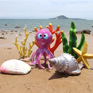 Concha de polvo para praia, decoração de praia criativa, tamanho útil, mar, urchão, tubarão, exibição para parque do oceano