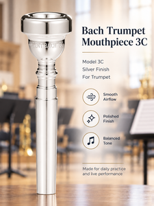 Boquilla para Trompeta Bach 3C Plateada en Plata, Boquilla Profesional para Instrumento de Viento para Interpretaciones - Product Image 6