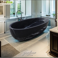 Baignoire en pierre naturelle grise de style européen, sculptée à la main, en marbre, baignoire de luxe pour la maison, la villa, l'hôtel, la salle de bain principale