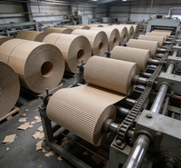 Papier ondulé recyclé écologique, moyen, 110-180 g/m², en rouleau/feuille, pour l'industrie de l'emballage