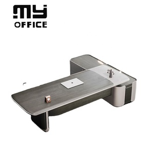 New văn phòng hiện đại Đồ nội thất mới nhất văn phòng điều hành bàn sang trọng nội thất văn phòng thiết kế Ông Chủ CEO bàn L hình - Product Image 4