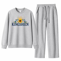 Ensemble de sweats à capuche col rond respirants décontractés, coupe oversize à épaules tombantes, vente en gros