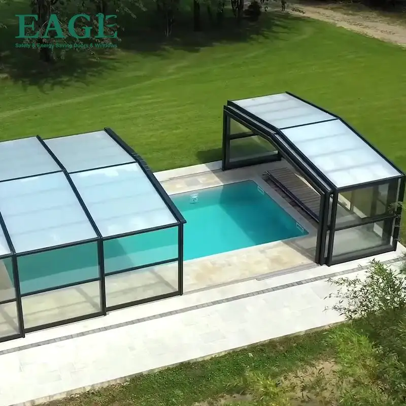 Op Maat Gemaakte Beweegbare Prefab Zwembad Voor Tuin Zwembad Dak Huis Intrekbaar