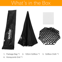 Godox Portable Boîte à Lumière Parapluie Octogonale 120cm 47" avec Grille Nid d'Abeille Réflecteur Photo pour Flash Speedlight