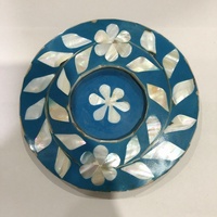 Plateau en acrylique avec plaque de service d'incrustation indienne et sous-verre d'incrustation nacre fournitures indiennes par lameter
