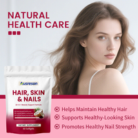 Gélules pour Cheveux, Peau et Ongles Ausreson OEM, Formule Naturelle Certifiée GMP, Gélules Quotidiennes pour la Beauté, Force des Cheveux, Éclat de la Peau