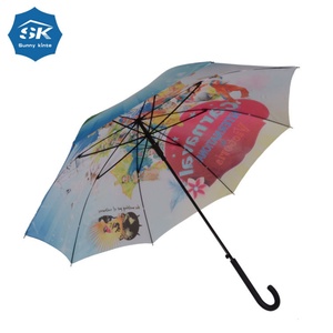 46IN Modern Straight Wooden Handle Semi-Automatic All in 1 Dance Props Blue White Porcelain Windproof Personal <b>Umbrellas</b> Stick - Product Image 1