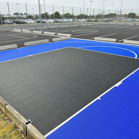 Dalles de sol emboîtables en caoutchouc et plastique écologiques assemblées pour terrain de basketball, 3 mm d'épaisseur, anti-bactériennes et amortissantes