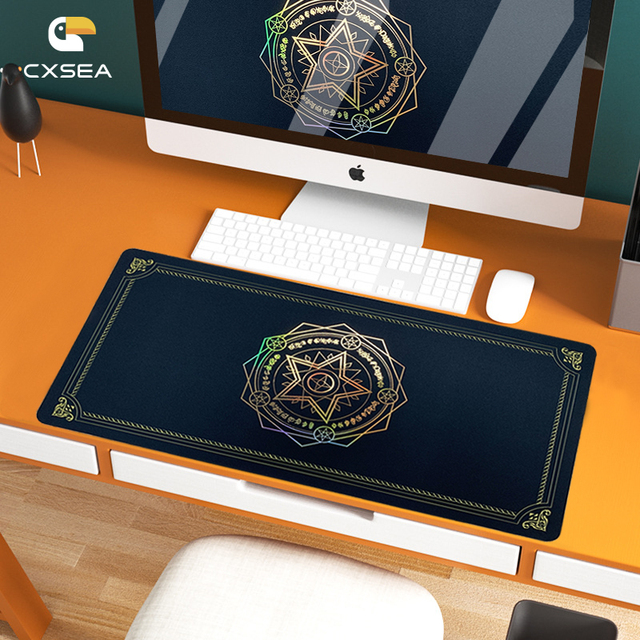 Gilded Gaming Mouse Pad XL Gold&Foil Dark Fantasy Desk Mat&carbon Fiber Gold Gaming Desk Pad Speed Surface, Stitched Edge