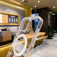 Étui de téléphone magnétique transparent de luxe en acrylique + TPU avec emballage original pour iPhone 18 Pro 16 16 Pro 16 Pro Max
