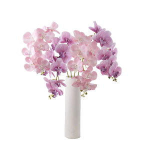 Orchidées artificielles Huaxi Yujiu Phalaenopsis, fleurs artificielles roses, blanches et violettes, décoration de mariage, PVC, caoutchouc souple, artisanat, 120 cm - Product Image 5