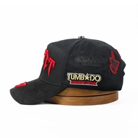 Gorra de Béisbol Personalizada Unisex de 5 Paneles, Estilo Deportivo Dobby, con Letra Bordada en 3D, Forro de Satén Rojo
