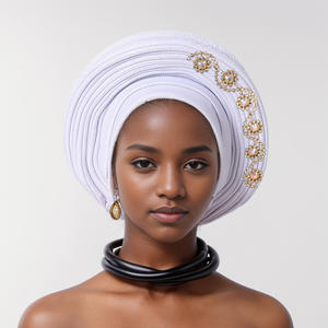 2024 turbans de mariage Offre Spéciale pour dames mode africaine diamant gele headtie musulman femmes bonnet nigérian - Product Image 6