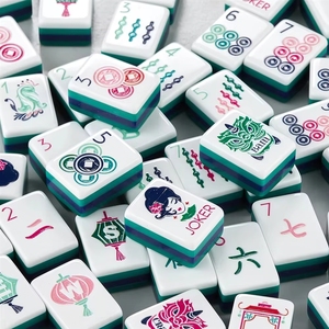 <span class=keywords><strong>Mahjong</strong></span> américain de luxe pliable et portable, 160 tuiles, gravé en <span class=keywords><strong>3D</strong></span>, en acrylique, 4 couches, vert, vente en gros, directement de l'usine - Product Image 2