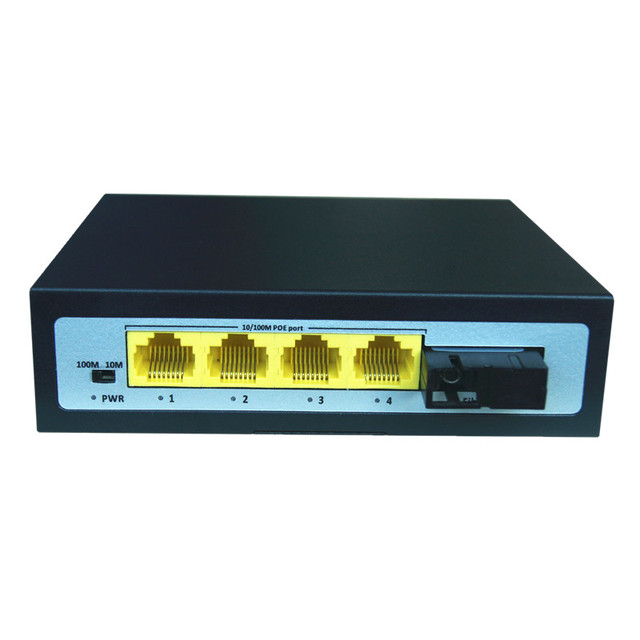 Easy Smart OEM Unmanaged 4-Port 10/100M POE Switch with 1-Port 100M 48V Fiber Optic for Enterprise Use