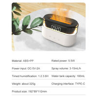 Nouveau design, diffuseur d'huiles essentielles électrique USB en plastique, humidificateur innovant à simulation de flamme, fonction minuterie, veilleuse domestique