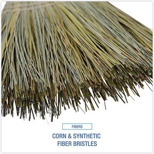 Escoba para pisos duros Boardwalk BWKBR10002 de 60 pulgadas, con cerdas de fibra sintética color gris/natural, mango de madera, 6 por caja - Product Image 2