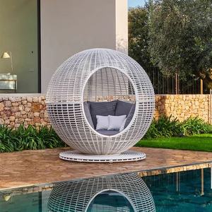 Nordic Patio <strong>Canopy</strong> <strong>Daybed</strong> <strong>Outdoor</strong> Lounge Chair Sofa Garden Beach Rattan Furniture Aluminium Outside <strong>Daybed</strong> <strong>with</strong> <strong>Canopy</strong> - Product Image 1