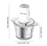 Mini hachoir électrique multifonction 3L 400W, lame à hacher, moulin à viande, robot culinaire pour bébé, moteur en cuivre pur, portable