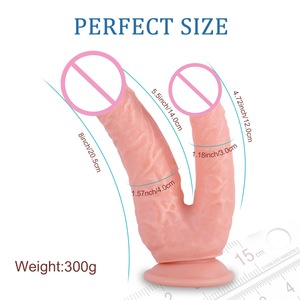 Dildo Realista de Doble Punta con Ventosa para Mujeres, Estimulador de Punto G Vaginal y Anal, Juguete Sexual de Doble Penetración - Product Image 3
