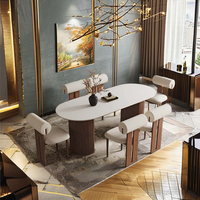 Meubles de salle à manger italiens de luxe modernes chaises de table ovales en bois élégantes pour la maison restaurant hôtel utilisation solide pour la maison bar