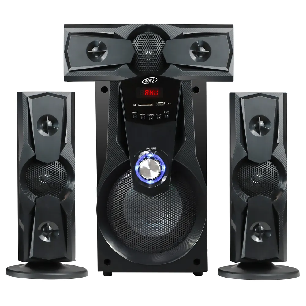 3.1 altoparlante subwoofer home theater con controllo usb/fm/usb/remoto 3.1 sistema di altoparlanti multimediali