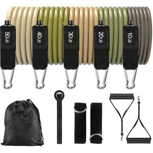 Skyhope ABS Tập Thể Dục Tập Thể Dục 11 Pcs Thiết Lập Xử Lý Ống Resistance Bands, Đào Tạo Ống Tập Thể Dục Tập Thể Dục Tập Thể Dục Ban Nhạc Với Xử Lý - Product Image 1