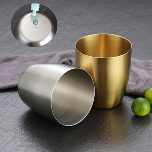 Cangkir minum restoran, gaya Korea Stainless steel lapisan tunggal cangkir logam untuk anak-anak dan dewasa dapat digunakan kembali - Product Image 4