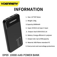 Batterie externe portable 10000 mAh à double sortie USB, prix de gros abordable, modèle 2026, pour téléphones mobiles