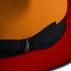 orange red Wool Fedora <b>Hat</b> With Black <b>Band</b> Unisex Adult Casual Spring Autumn 56-58CM - Product Image 4