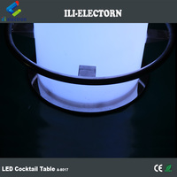 Table de bar LED avec dessus en verre, avec seau à glace/pot de fleurs