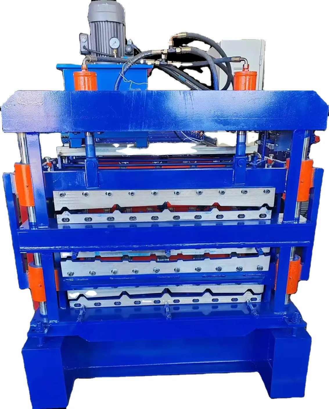 Doppellagige Fliesenpresse-Ausrüstung Fliesenherstellungsmaschine-Ausrüstung Herstellung von gepressten Farbstahlfliesen Blechausrüstung