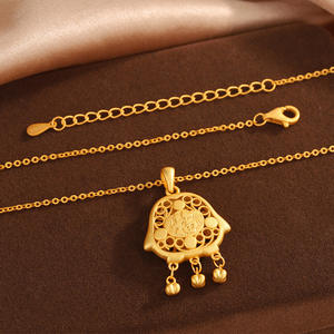 Colgante de Cobre con Diamantes, Diseño Deportivo de Bambú, Método Antiguo, Colgante Hueco, Campana de <span class=keywords><strong>la</strong></span> Paz, Amuleto de <span class=keywords><strong>la</strong></span> Fortuna, Collar Ruyi, Longitud de 31-40cm - Product Image 4