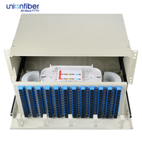 Panel de Conexiones de Fibra Óptica Deslizable Tipo Cajón, 4U, 19 Pulgadas, 144 Puertos SC, Riel DIN, ODF para Centro de Datos, Ingeniería FTTH FTTX