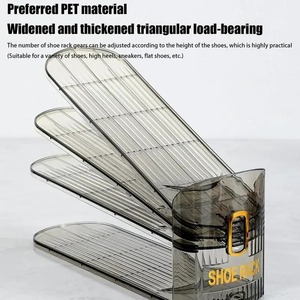 Adjustable Shoe Organizer Footwear Support Slot Space Saving Cabinet Closet Stand Shoes <b>Storage</b> Rack Shoebox Hot Sale - Product Image 2