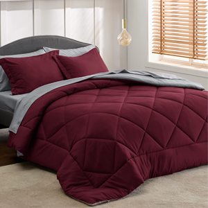Qsy 7 cái Reversible <span class=keywords><strong>comforters</strong></span> màu sắc phù hợp với nữ hoàng kích thước giường đặt giường trong một túi với Comforter, tấm, vỏ gối & shams - Product Image 6