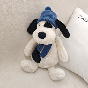 2025 Venta caliente lindos juguetes de animales de peluche perro pirata en sombrero de punto muñeco personalizado de peluche cachorro para la hora de acostarse compañero para regalos ideales - Product Image 5