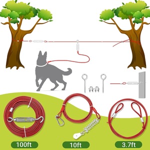Cable <span class=keywords><strong>de</strong></span> 100 pies para sistema <span class=keywords><strong>de</strong></span> carrito <span class=keywords><strong>de</strong></span> jardín para perros, cable <span class=keywords><strong>de</strong></span> 10 pies con polea para perros grandes <span class=keywords><strong>de</strong></span> hasta 250 libras, para uso en patio trasero, camping y parques - Product Image 6