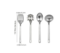 Ensemble d'ustensiles de cuisine avec poignée de qualité en acier inoxydable comprenant un kit de spatule pour la friture et la cuillère à soupe qui fuit pour ustensiles de cuisine